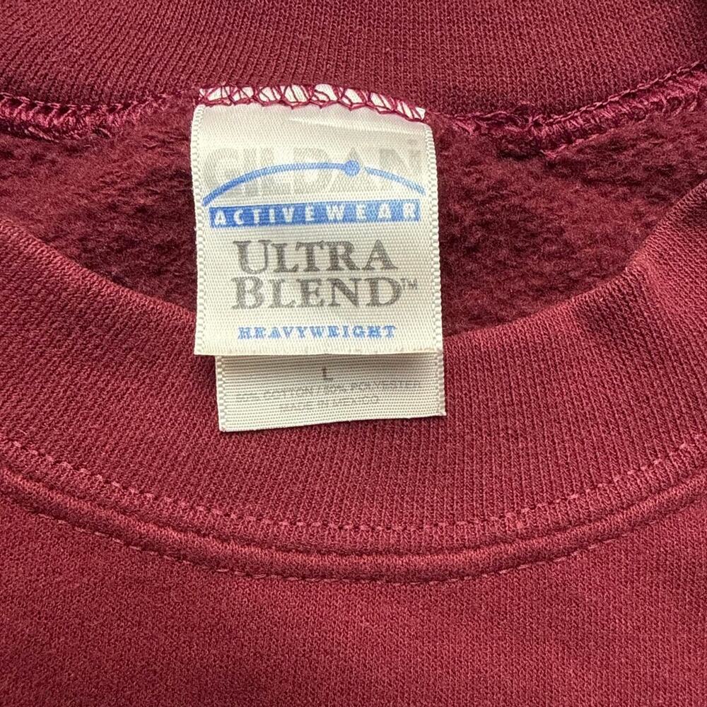 Y2K Burgundy Fall Mailbox Crewneck Sweatshirt with Graphic of a Mailbox - Picture 3 of 4